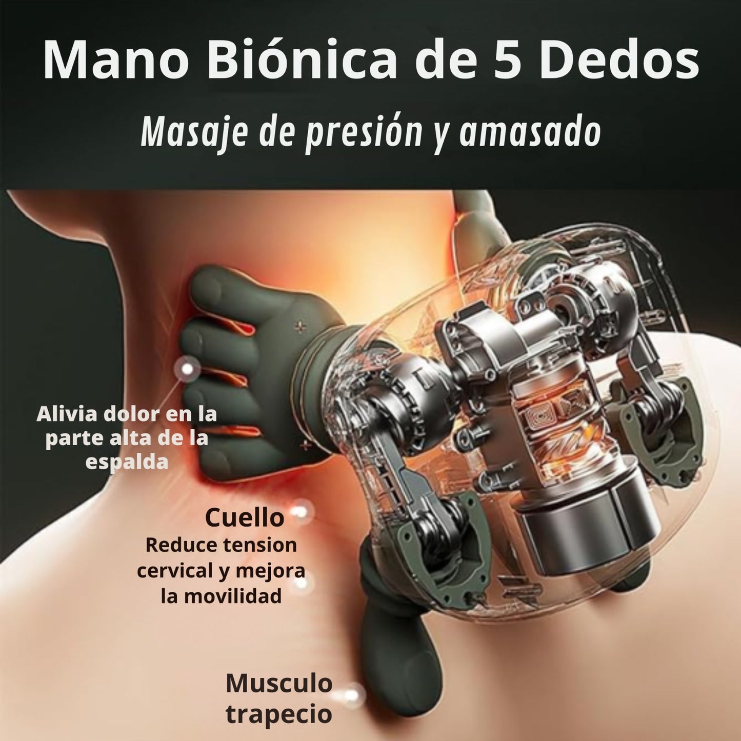 Masajeador de Espalda y Cuello con Presión Manual Simulada